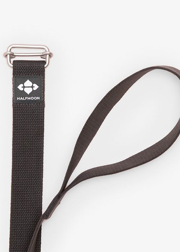 Halfmoon Organic Cotton Yoga Loop Strap In Charcoal For Environmentally-friendly Yoga Practice