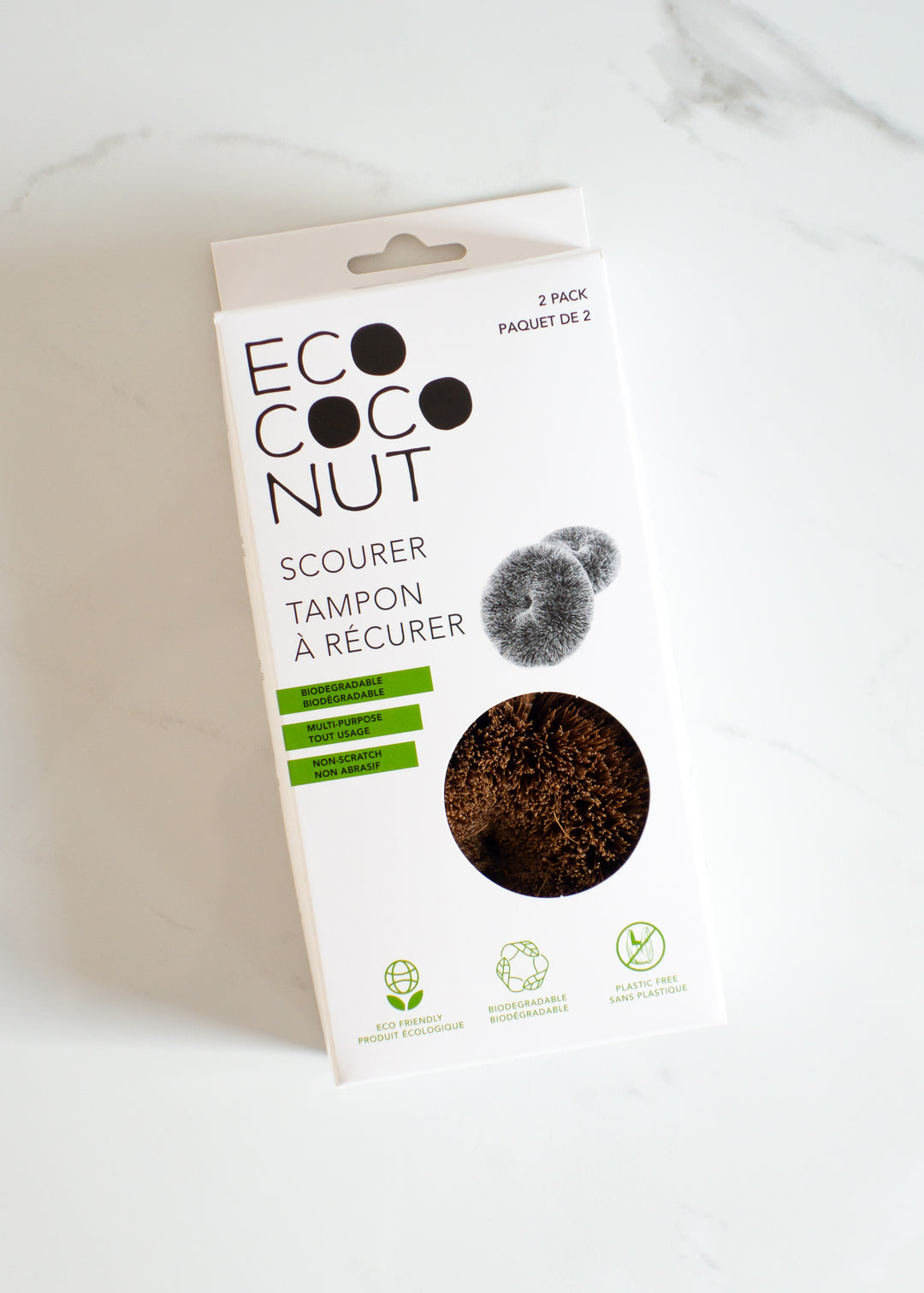 EcoCoconut Scourer 2 Pack For Environmentally-friendly & Plastic-free Pot Scrubbing