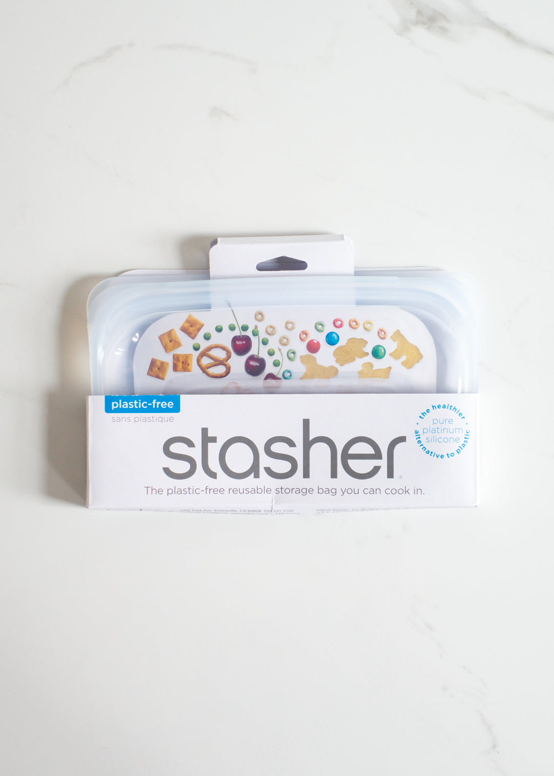 Stasher Clear Reusable Silicone Snack Bag For Plastic-free Food Storage