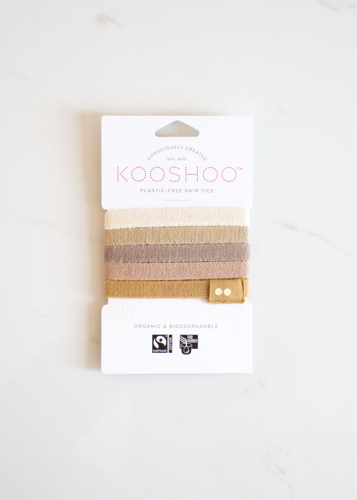 KOOSHOO Organic Plastic-free Hair Ties In Blonde Made With Biodegradable Materials