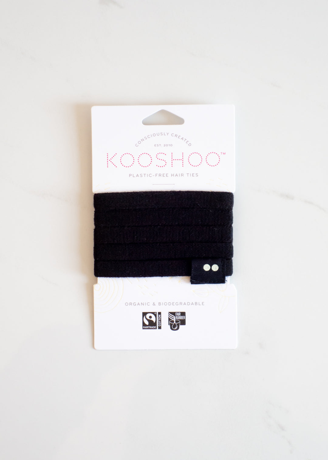 KOOSHOO Organic Plastic-free Hair Ties In Black Made With Biodegradable Materials