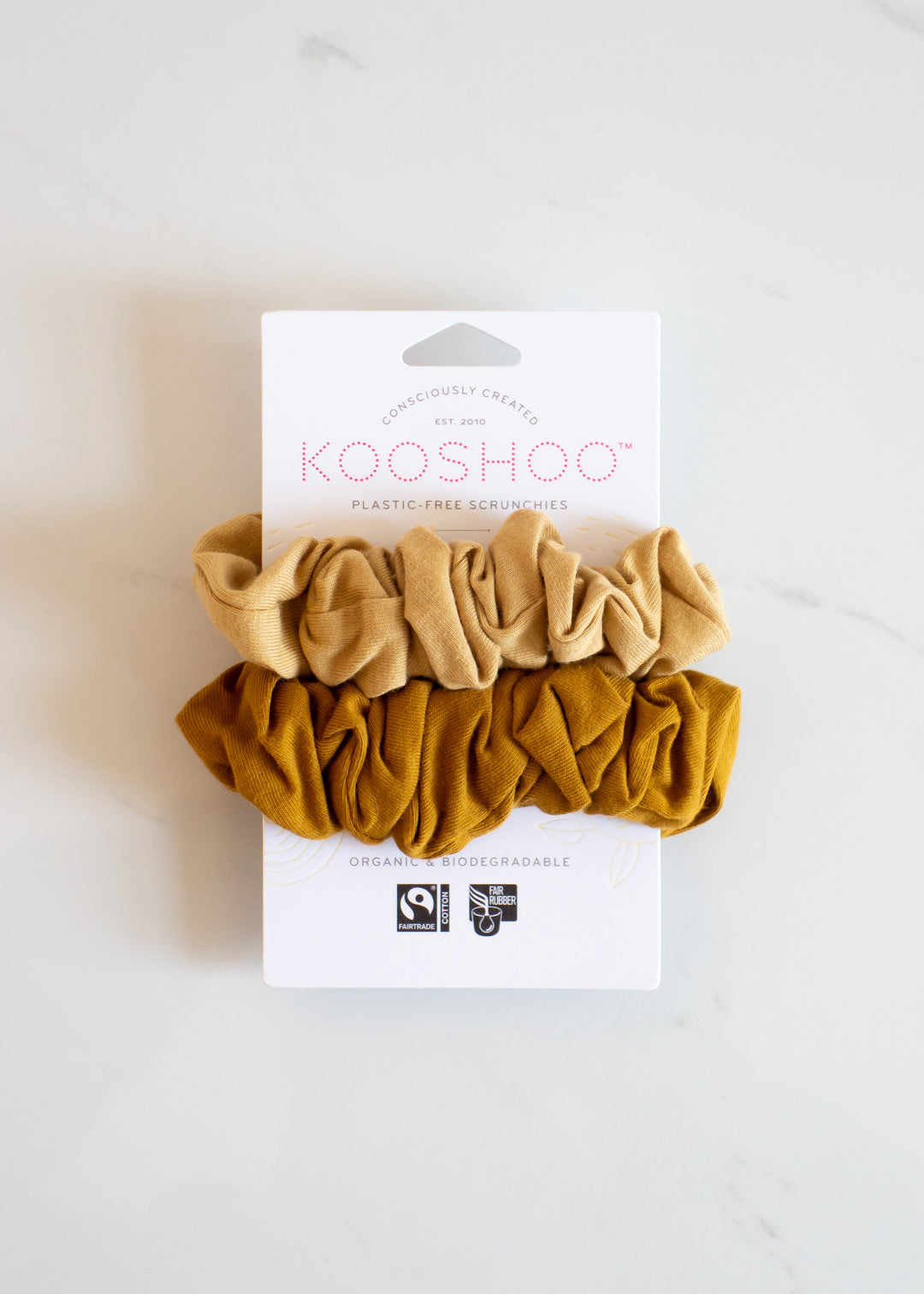 KOOSHOO Organic Plastic-free Scrunchies in Gold Sand Made Of Environmentally-friendly Materials