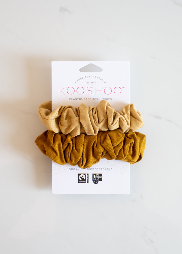 KOOSHOO Organic Plastic-free Scrunchies in Gold Sand Made Of Environmentally-friendly Materials