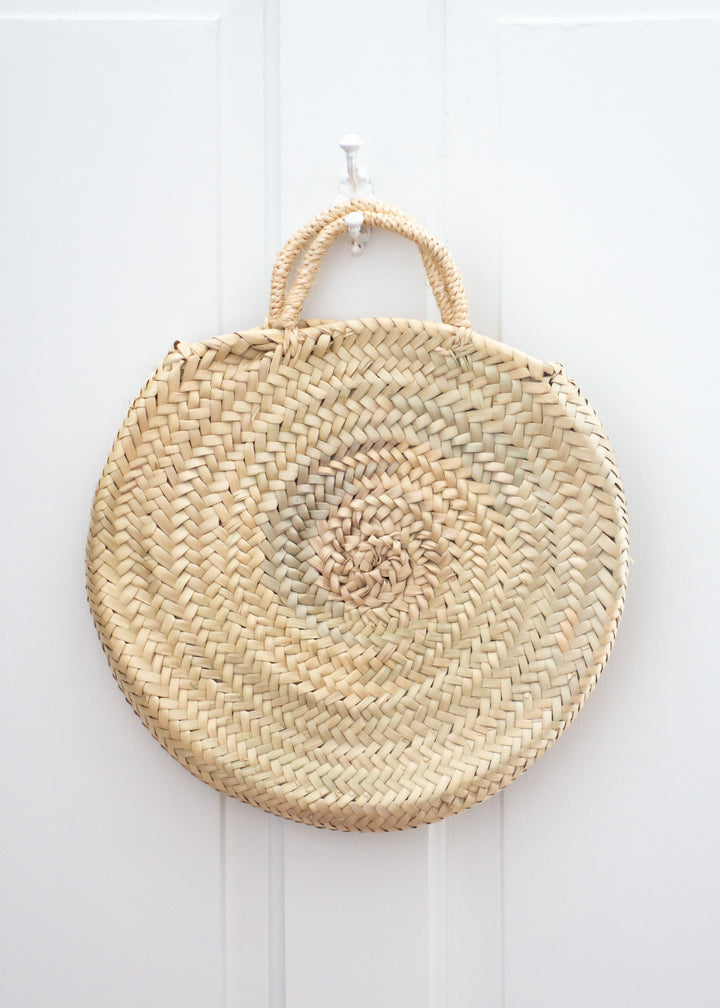 SOCCO Designs San Diego Round Natural Vegan Straw Bag For Eco-friendly Shopping