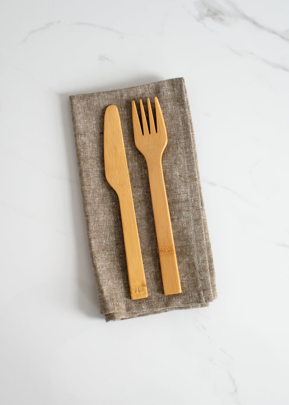 LEKKO Life Goods Linen Cutlery Roll In Shire Brown For An Eco-friendly Kitchen