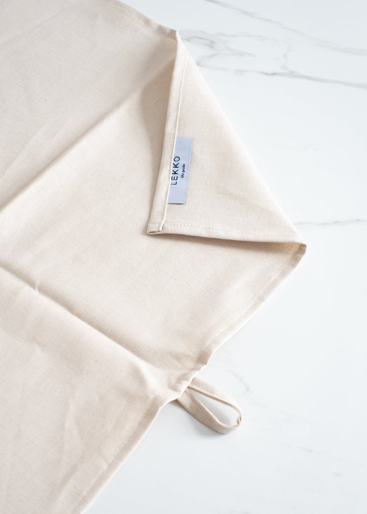 LEKKO Life Goods Linen Tea Towel In Oatmeal Ecru For An Eco-friendly Kitchen