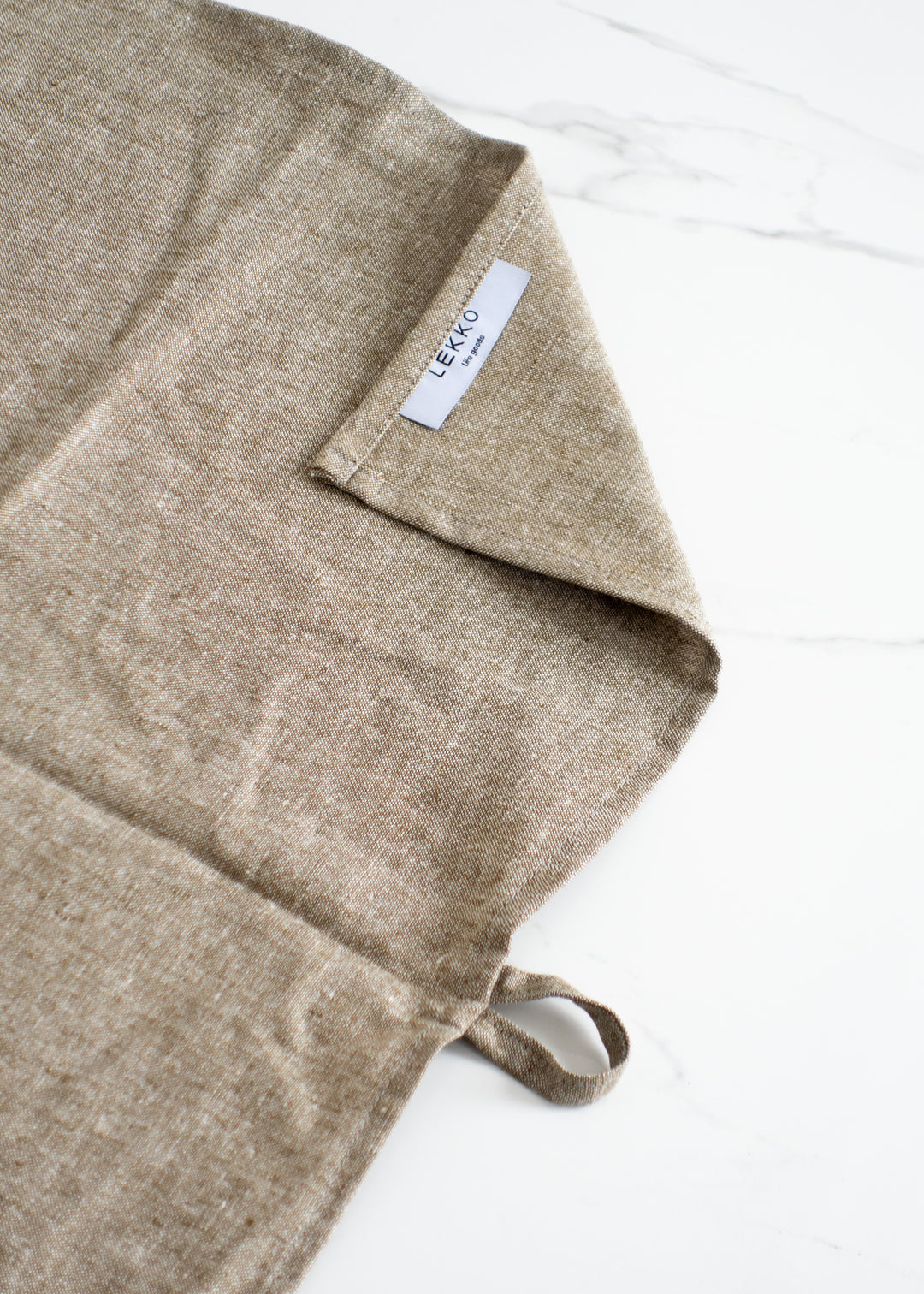 LEKKO Life Goods Linen Tea Towel In Shire Brown For An Environmentally-friendly Kitchen