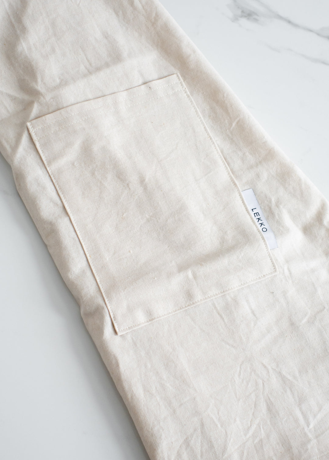 LEKKO Life Goods Linen Pinafore Apron In Oatmeal Ecru For Sustainable Cooking