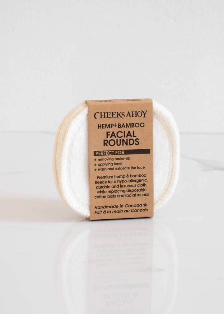 Cheeks Ahoy Reusable White Hemp Bamboo Facial Rounds For A Zero Waste Skincare Routine