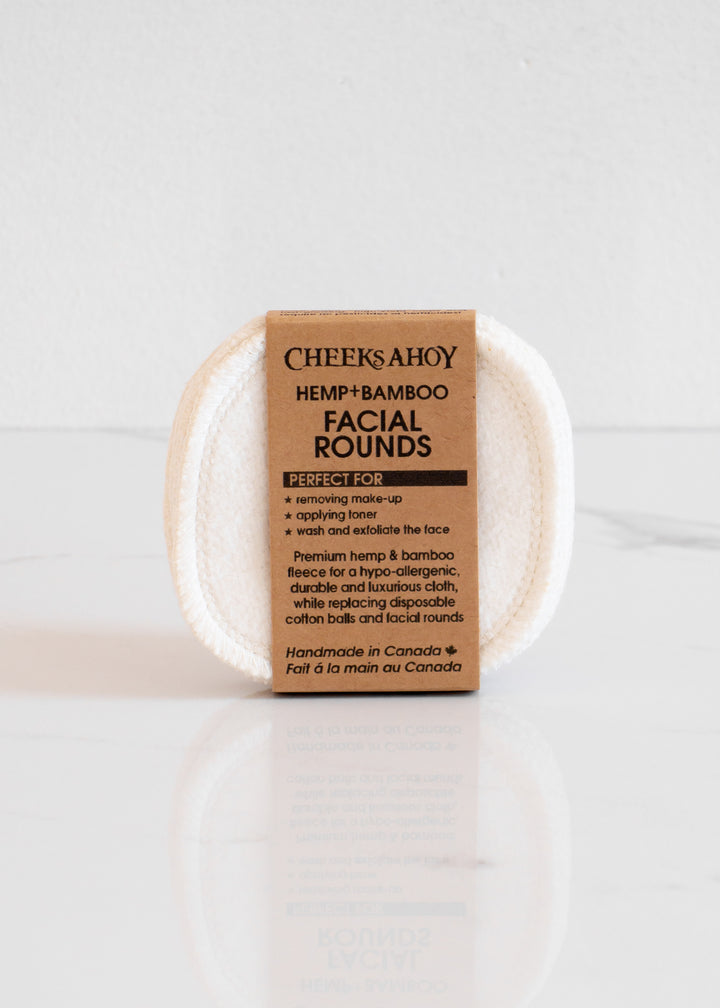 Cheeks Ahoy Reusable White Hemp Bamboo Facial Rounds For An Eco-friendly Skincare Routine