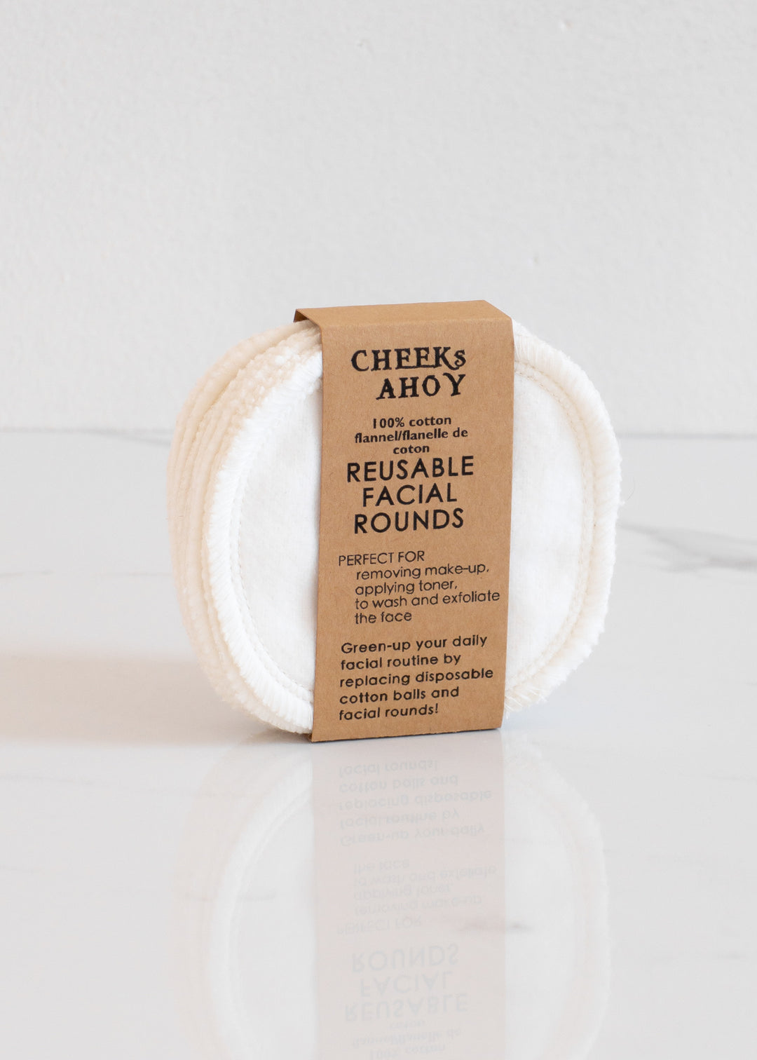 Cheeks Ahoy Reusable White Cotton Facial Rounds For A Zero Waste Skincare Routine