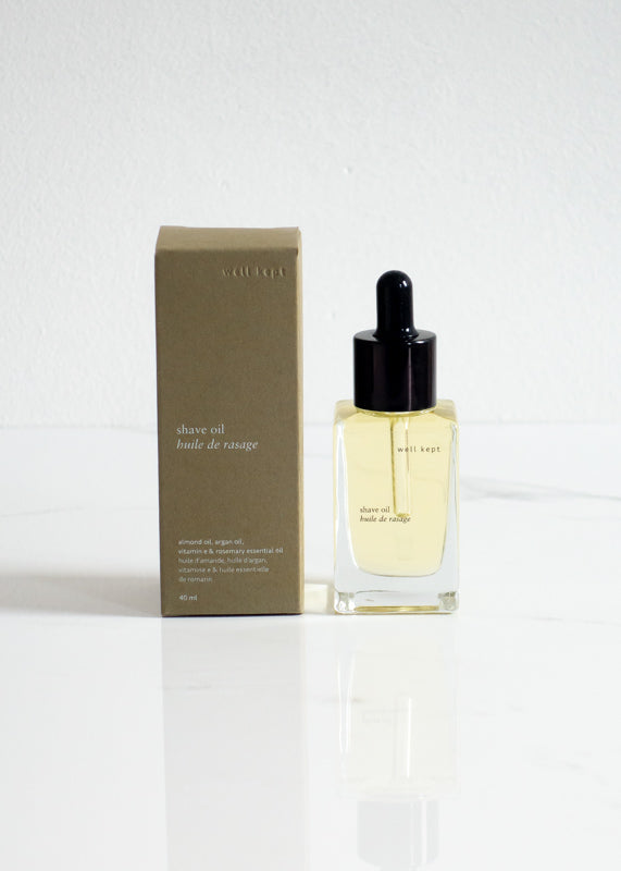 Well Kept Shave Oil Made With Natural Ingredients & Packaged In Sustainable Glass