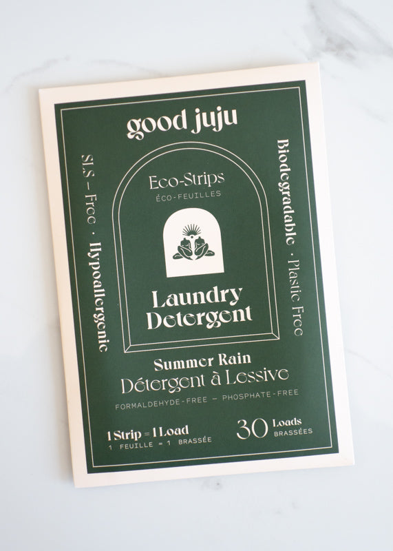 Good Juju Laundry Detergent Eco-Strips In Summer Rain Made In Canada For Plastic-free, Natural & Zero Waste Laundry