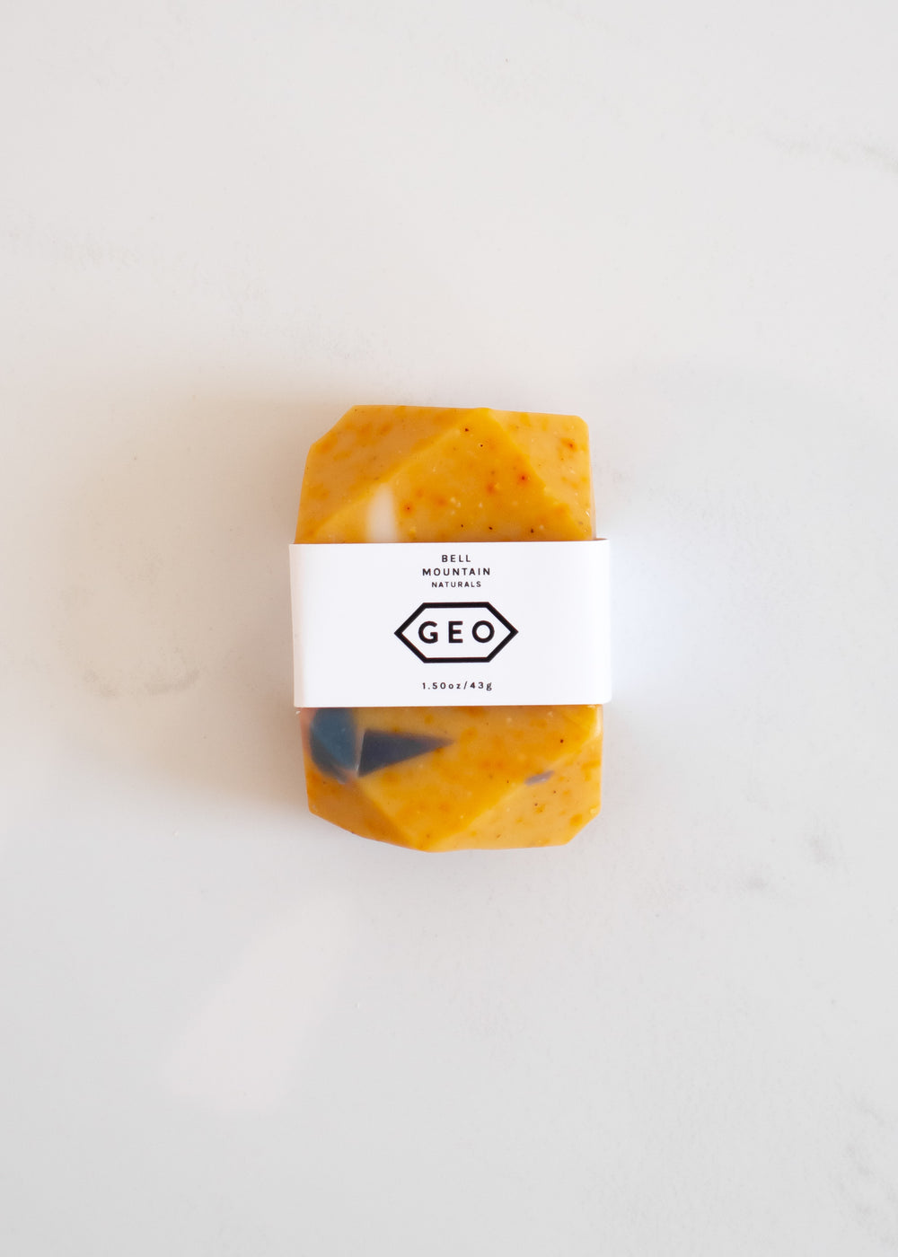 Bell Mountain Naturals Terrazzo Mini Faceted Geo Gem Vegan Soap Bar In Gold Vetiver Bergamot Lavender For A Zero Waste Bathroom