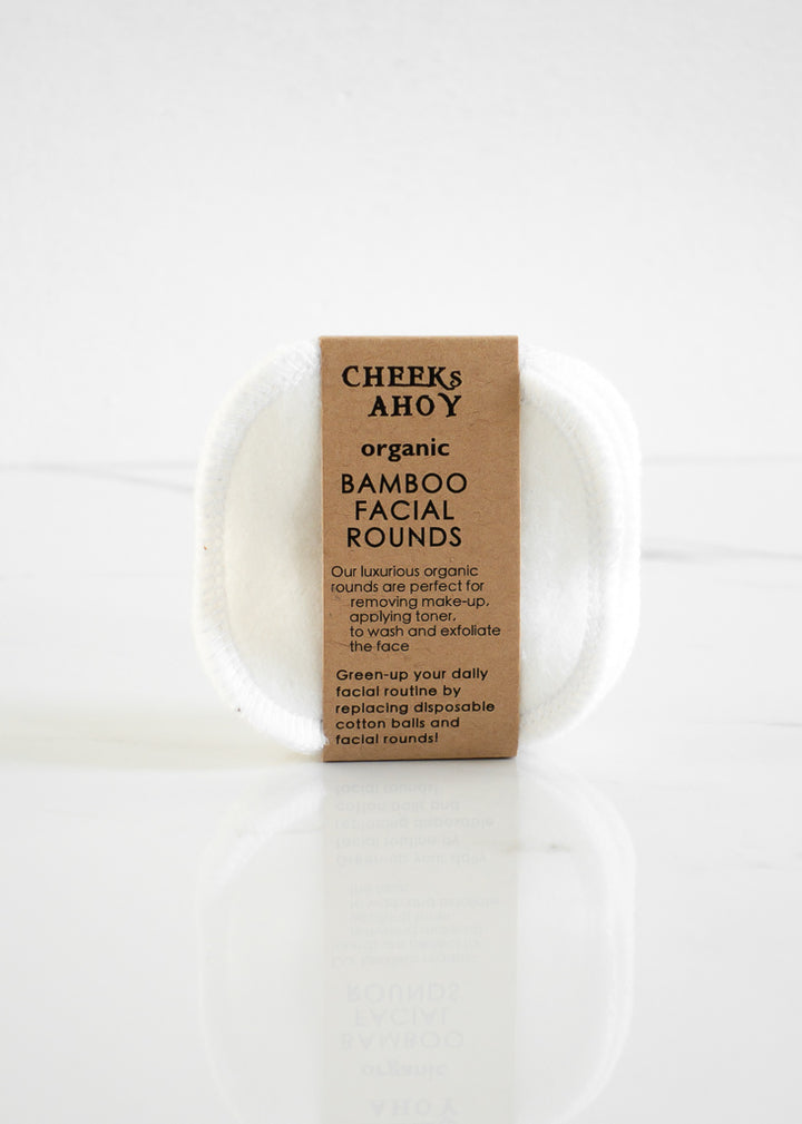 Cheeks Ahoy Reusable White Organic Bamboo Facial Rounds For An Eco-friendly Skincare Routine