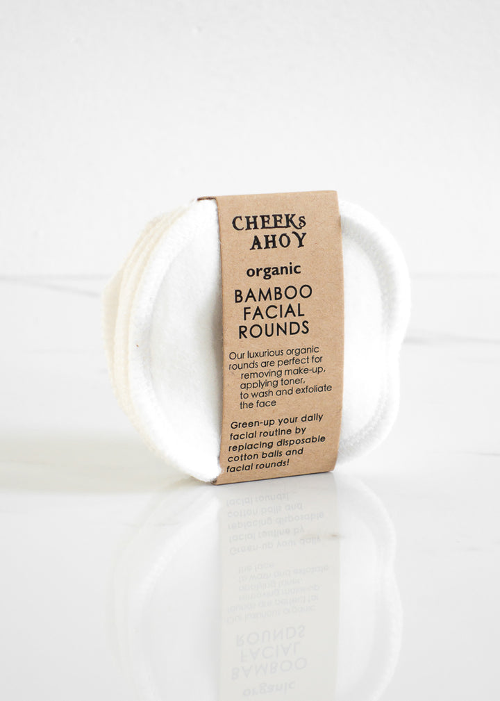 Cheeks Ahoy Reusable White Organic Bamboo Facial Rounds For A Zero Waste Skincare Routine