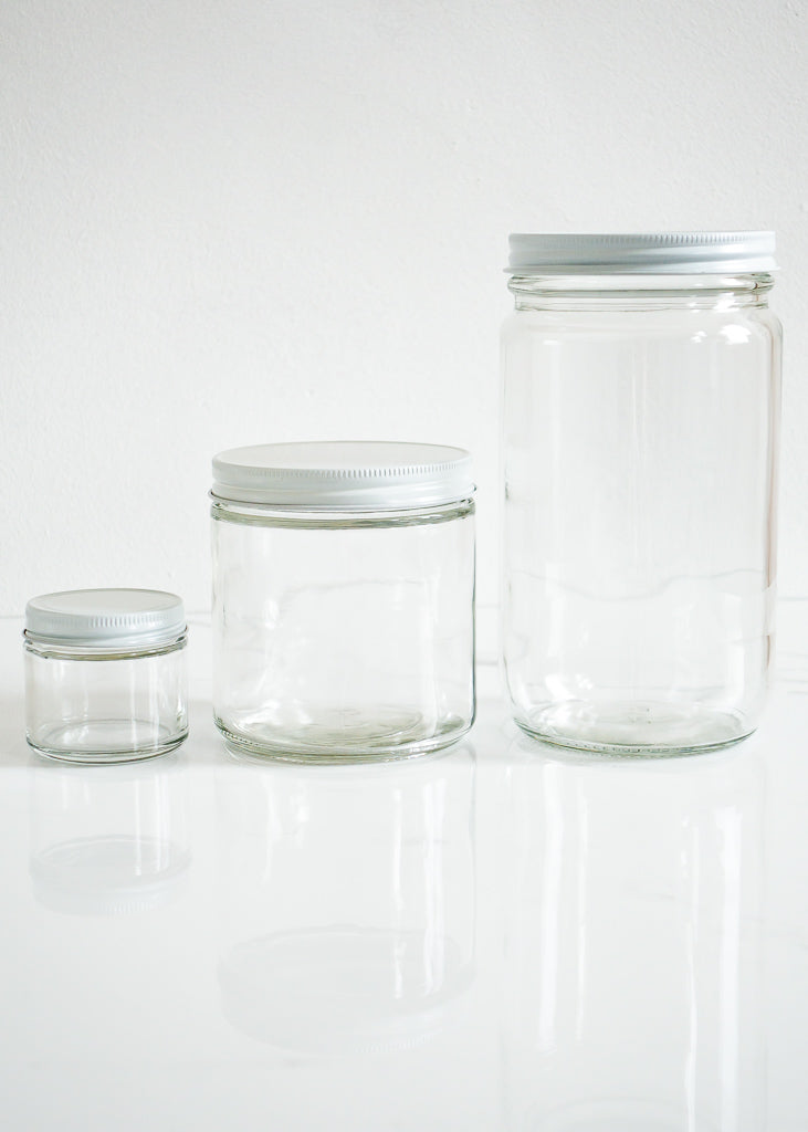 Refillable 32 oz Glass Jar With White Lid For Environmentally-friendly Food Storage