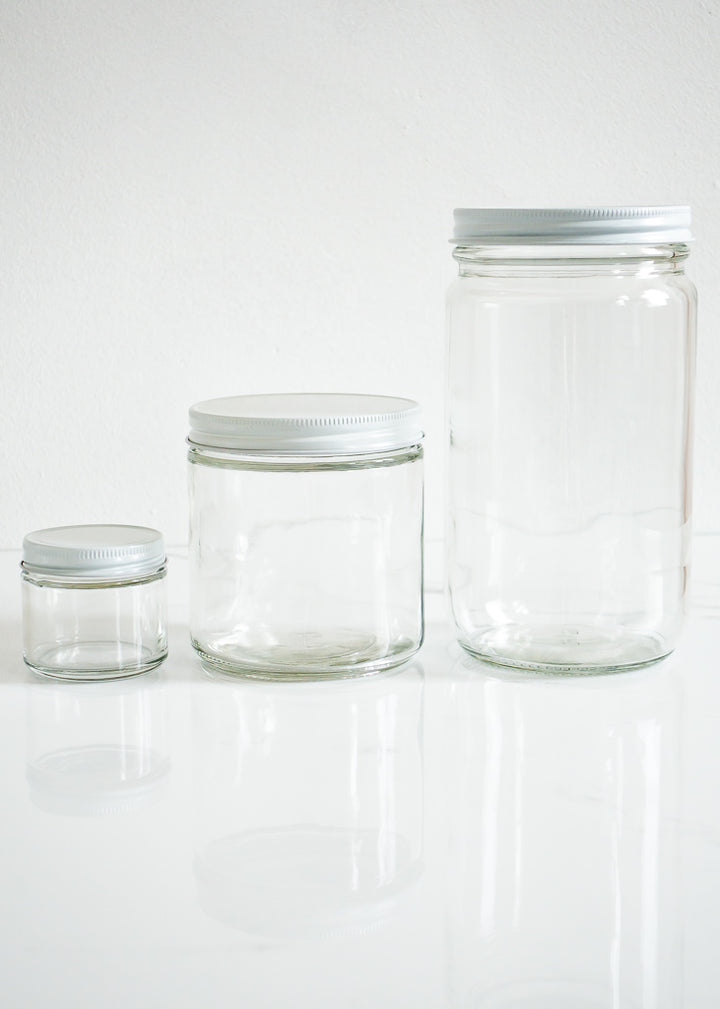 Refillable 32 oz Glass Jar With White Lid For Environmentally-friendly Food Storage