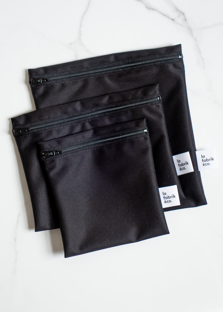 La Fabrik Éco Reusable Zipper Bag In Black For Package-free Snacks