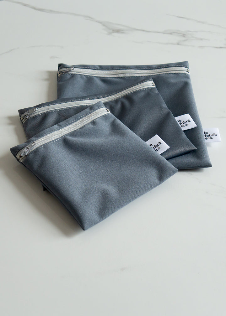 La Fabrik Éco Reusable Zipper Bag In Grey For Package-free Snacks