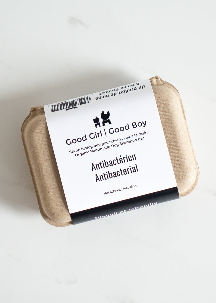 Good Girl Good Boy Dog Shampoo Bar - Antibacterial Niaouli & Pumpkin In Eco-friendly Packaging