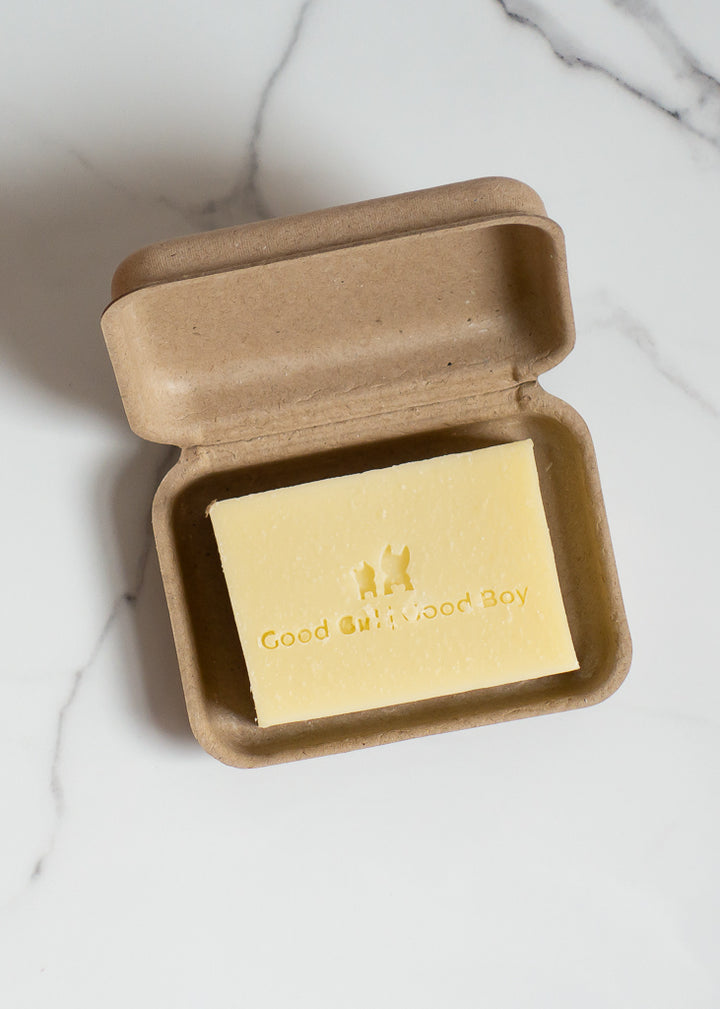 Good Girl Good Boy Dog Shampoo Bar - Antibacterial Niaouli & Pumpkin In Zero Waste Packaging