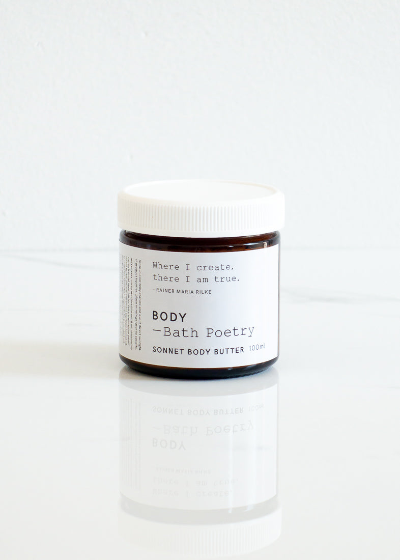 Bath Poetry Body Butter - Sonnet - Natural Lotion In Glass Packaging