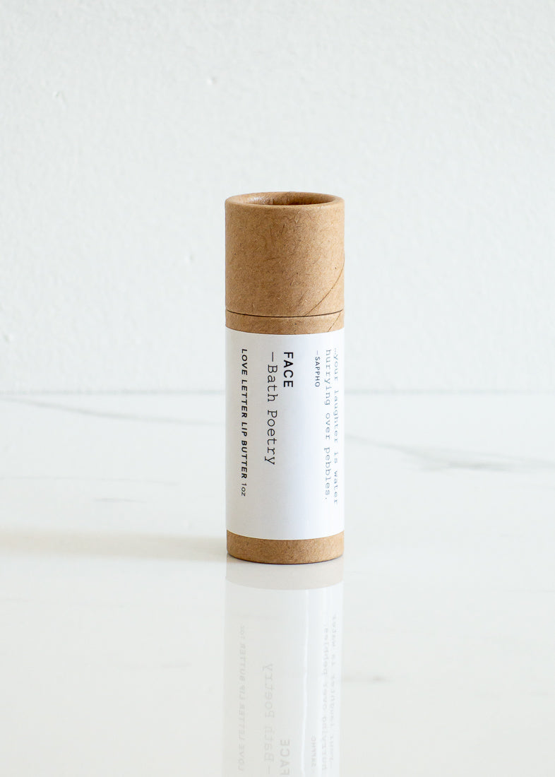 Bath Poetry Love Letter Eco-friendly Lip Butter Balm In Natural Rosemary & Grapefruit Packaged In Paper tube