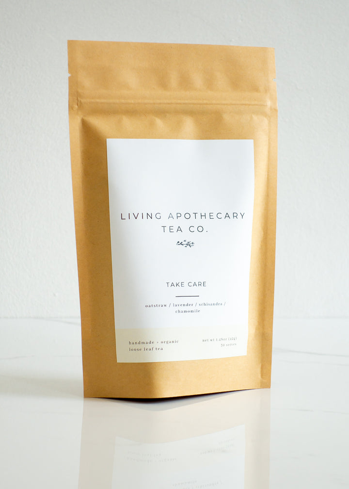 Living Apothecary Take Care Plastic-free & Organic Loose Leaf Tea Blend For Stress