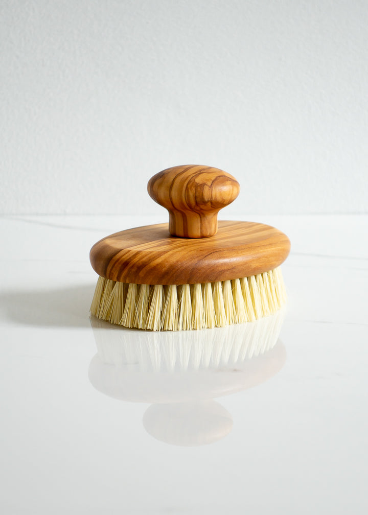 Redecker Olive Wood Massage Brush With Vegan Natural Bristles