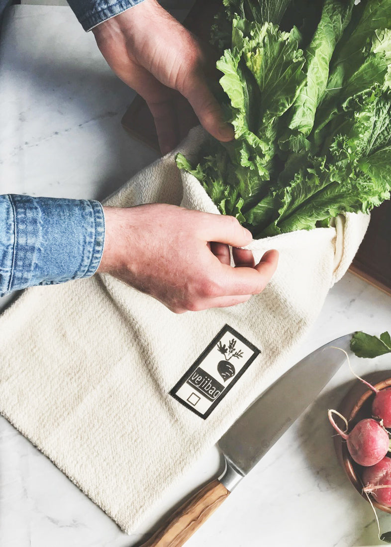 Vejibag Produce Keeper Reusable Organic Cotton Eco-friendly Bag Keeps Vegetables Crisp & Fresh In The Fridge