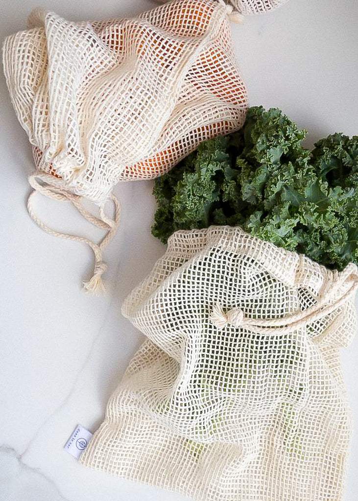 Dans Le Sac Mesh Cotton Reusable Produce Bags x3 For Eco-friendly Grocery Shopping